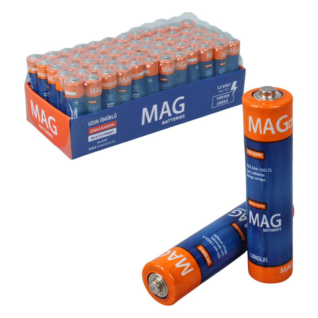 Mag Batteries Mg-26172 Karbon çi̇nko Aaa 60li İnce Kalem Kumanda Pi̇li̇