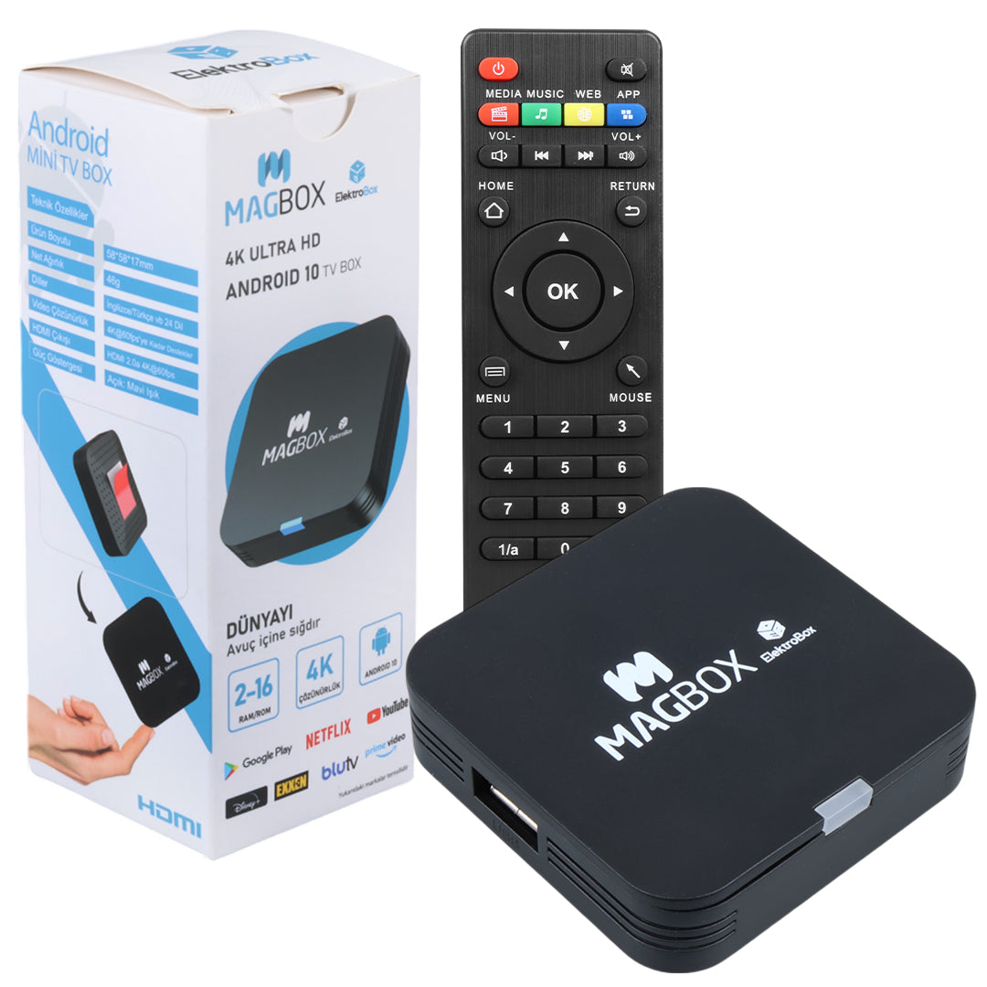 Электробокс Magbox, 2 ГБ ОЗУ, процессор H313, жесткий диск 16 ГБ, 4K Ultra HD Android Box 