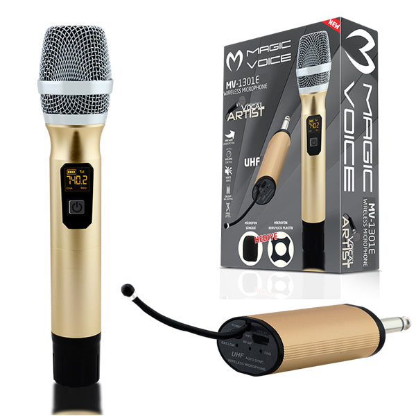 Magicvoice Mv-1301e Uhf Ekranli 1 El Kablosuz Telsi̇z Mi̇krofon