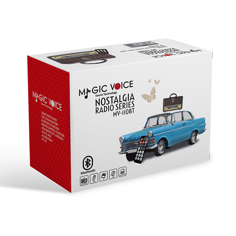 Magicvoice Mv-110bt Usb/sd/fm/bluetooth Destekli̇ Nostalji̇k Radyo