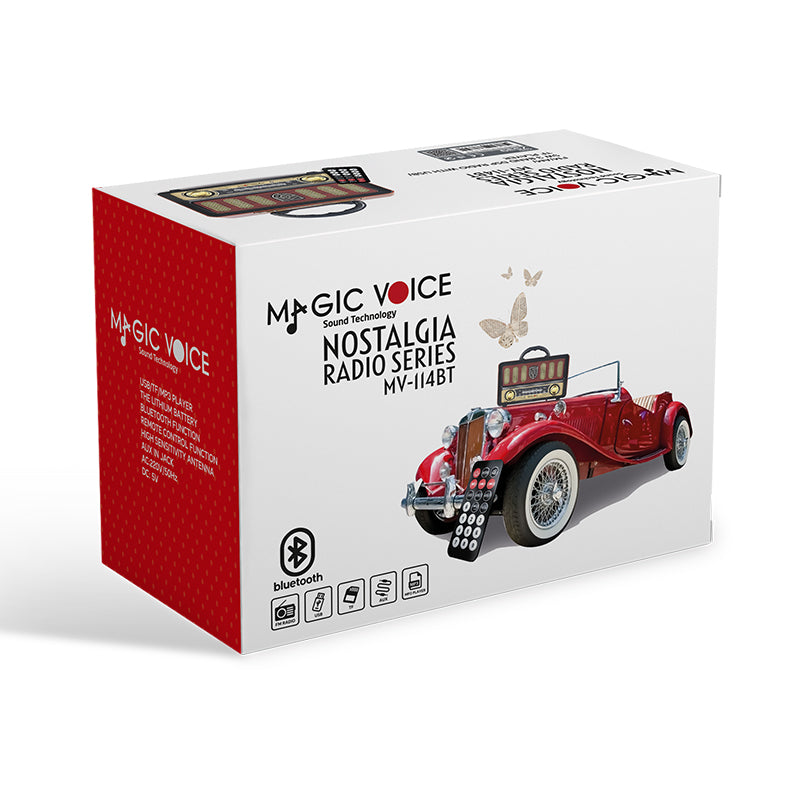 Magicvoice Mv-114bt Usb/sd/fm/bluetooth Destekli̇ Tek Hop Lu Nostalji̇k Radyo