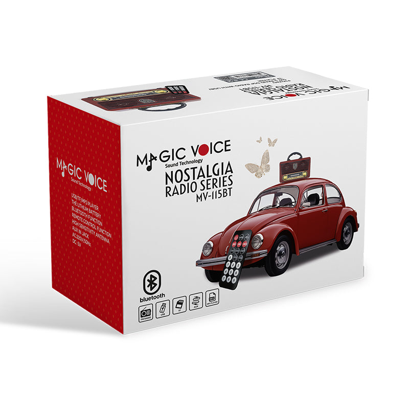 Magicvoice Mv-115bt Usb/sd/fm/bluetooth Destekli̇ Nostalji̇k Radyo