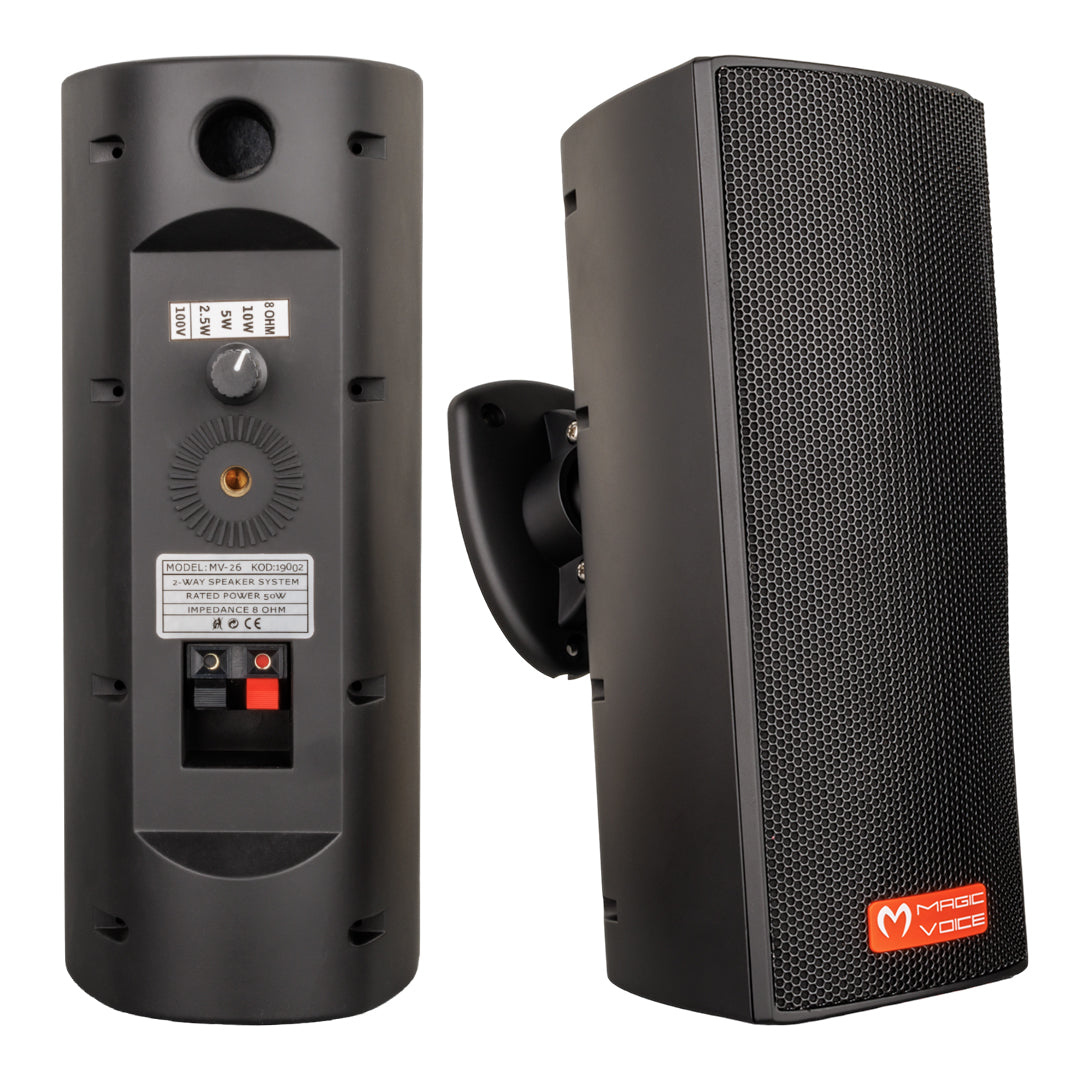 Magicvoice Mv-26 2*7.5 Cm 50 Watt 2li̇ Takim Si̇yah Trafolu Sütun Hoparlör