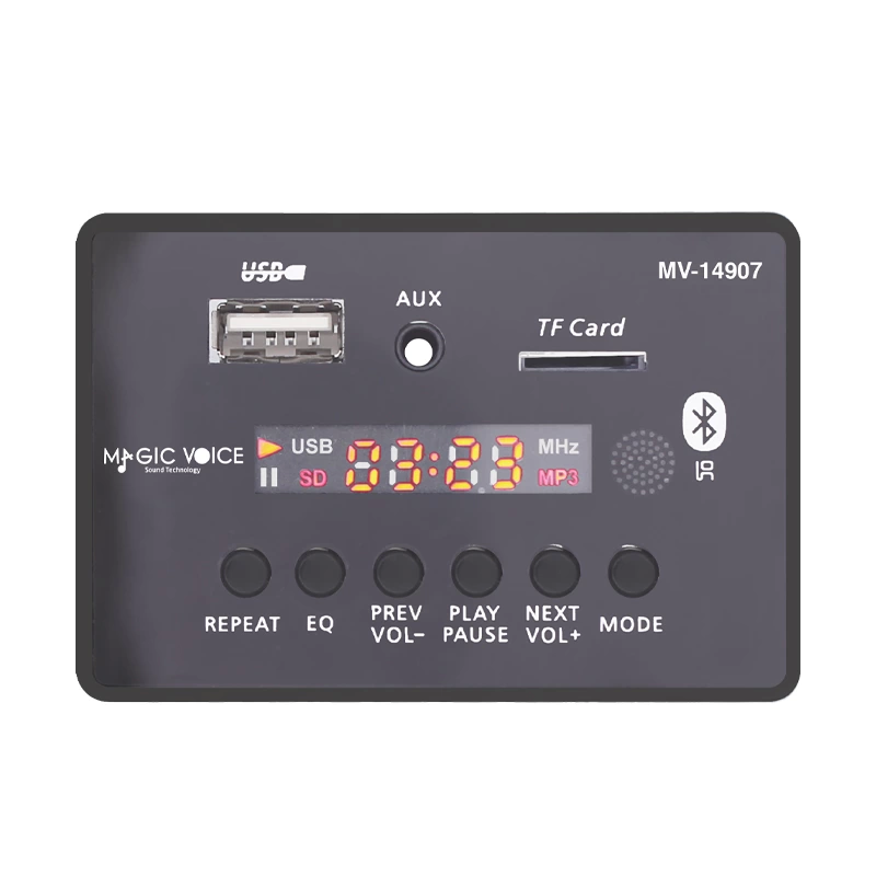 Magıcvoıce Mv-14907 Usb/sd/mıc/aux/bluetooth Kumandalı Ekranlı Oto Teyp Çevirici Dijital Player Board