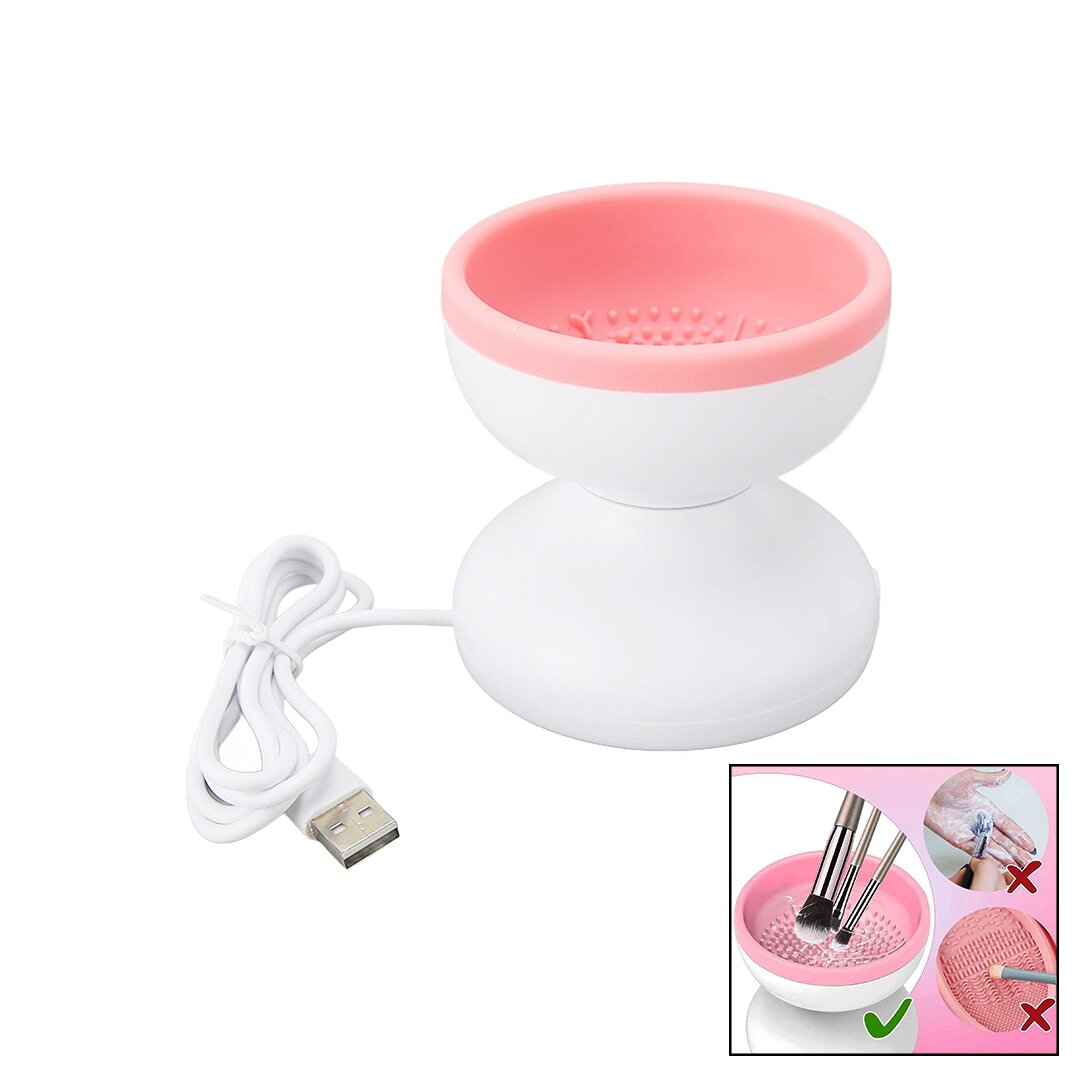 Makeup Brush Cleaner Makyaj Firça Temi̇zleme Maki̇nesi̇  Usb çalişma - Si̇li̇kon Tirtikli Hazne