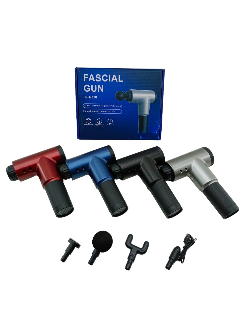Masaj Tabancasi Aleti̇  4pcs Başlik   6 Kademe Hiz Sevi̇yesi̇   Usb şarjli