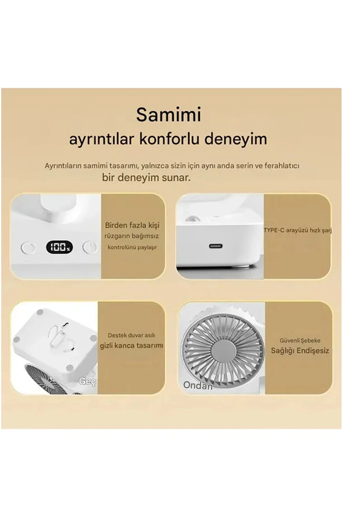 Masaüstü Dijital Ekranlı Çift Fanlı Led Işıklı Soğutucu Fan Ev Ofis Şarjlı Vantilatör