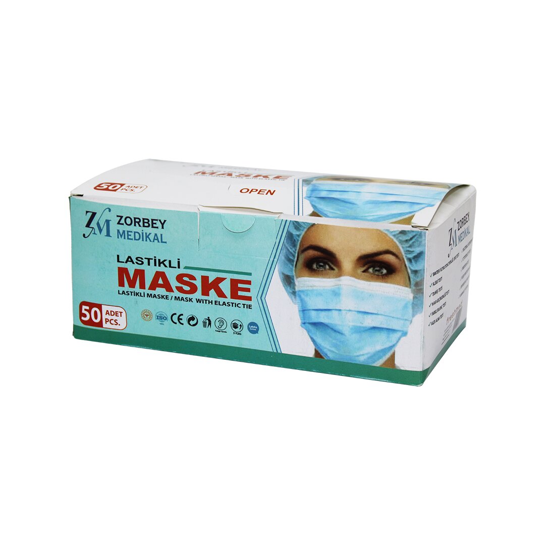 Medikal 50Pcs Siyah Cerrahi Yüz Maskesi