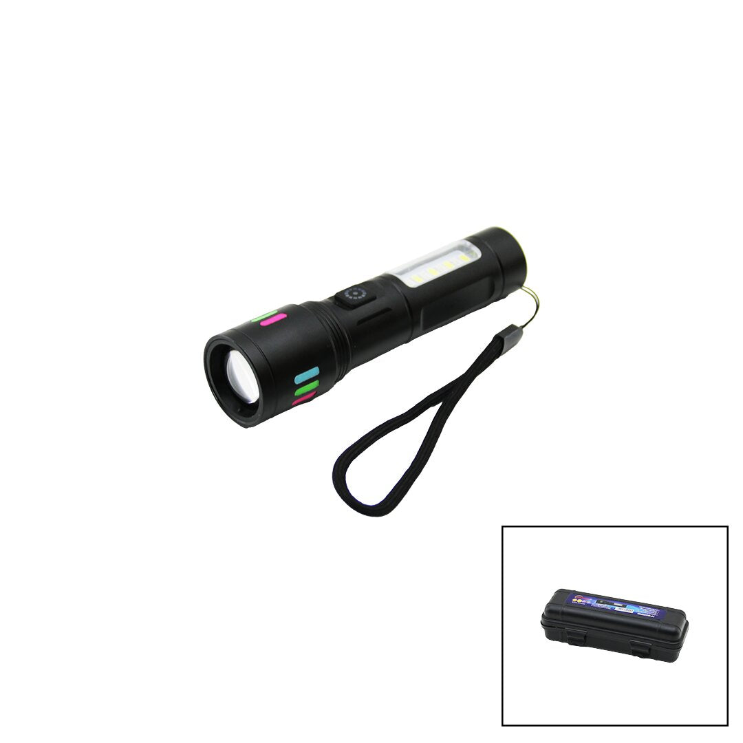Metal Gövde 2in1=zoom - Rgb 9 Led El Feneri̇ Usb şarjli Mi̇ni̇ Pls.kutulu