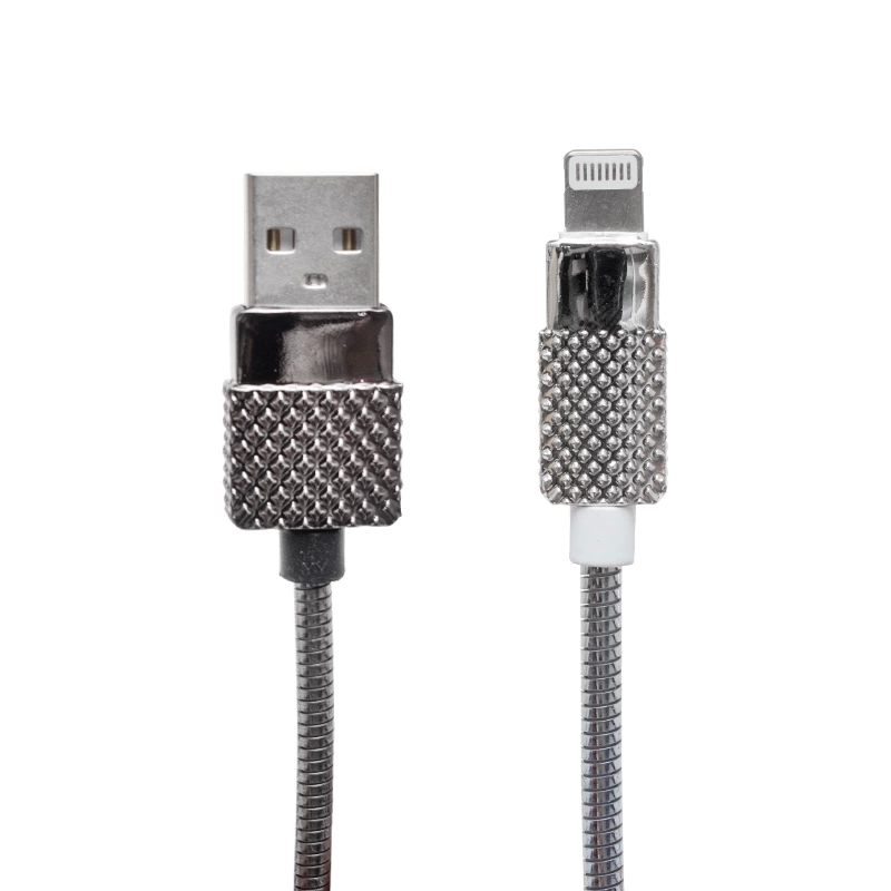 Metal Yaylı Iphone Lıghtnıng 1 Metre Usb Data Ve Şarj Kablosu