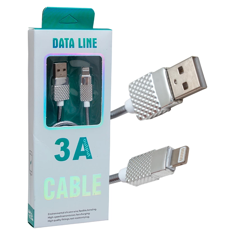 Metal Yaylı Iphone Lıghtnıng 1 Metre Usb Data Ve Şarj Kablosu