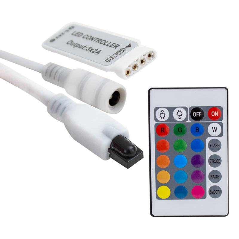 MİNİ 24 TUŞLU 5 VOLT - 12 VOLT - 24 VOLT - 3.2 AMPER KUMANDALI RGB LED KONTROL CİHAZI (4620)