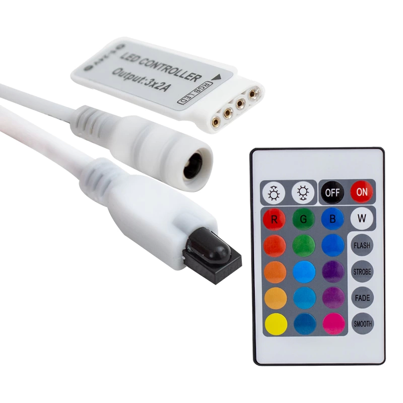 Mini 24 Tuşlu 5 Volt - 12 Volt - 24 Volt - 3.2 Amper Kumandalı Rgb Led Kontrol Cihazı