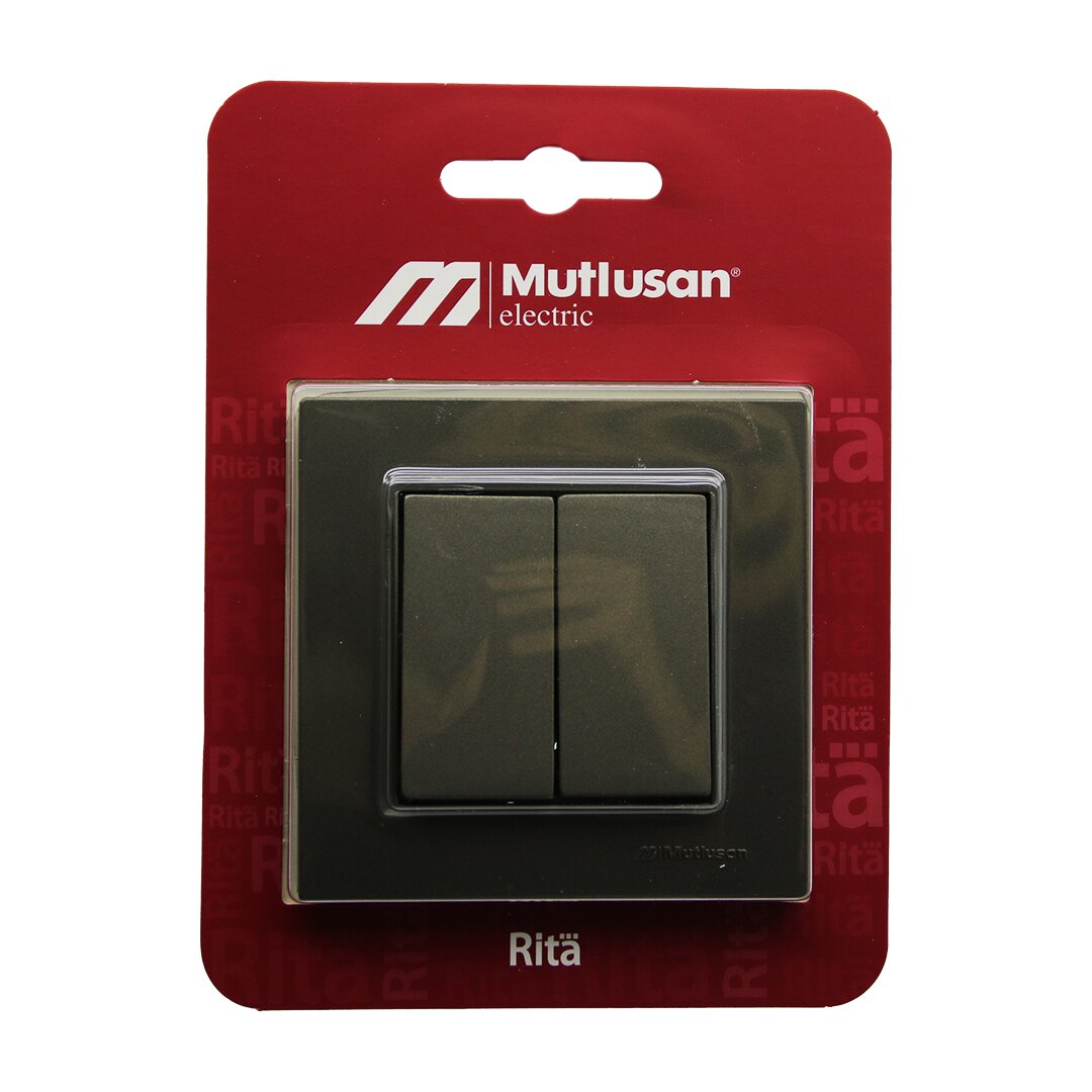 Mutlusan Ri̇ta-2220 402 0286b Bli̇sterli̇ - Kartli Antrasi̇t - Komütatör - 2li̇ Anahtar Pri̇z Vi̇dali çerçeveli̇