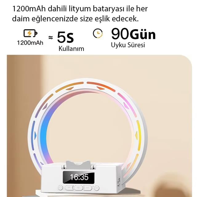 Bluetooth Taşınabilir Hoparlör Kablosuz Telefon Standlı Şarjlı