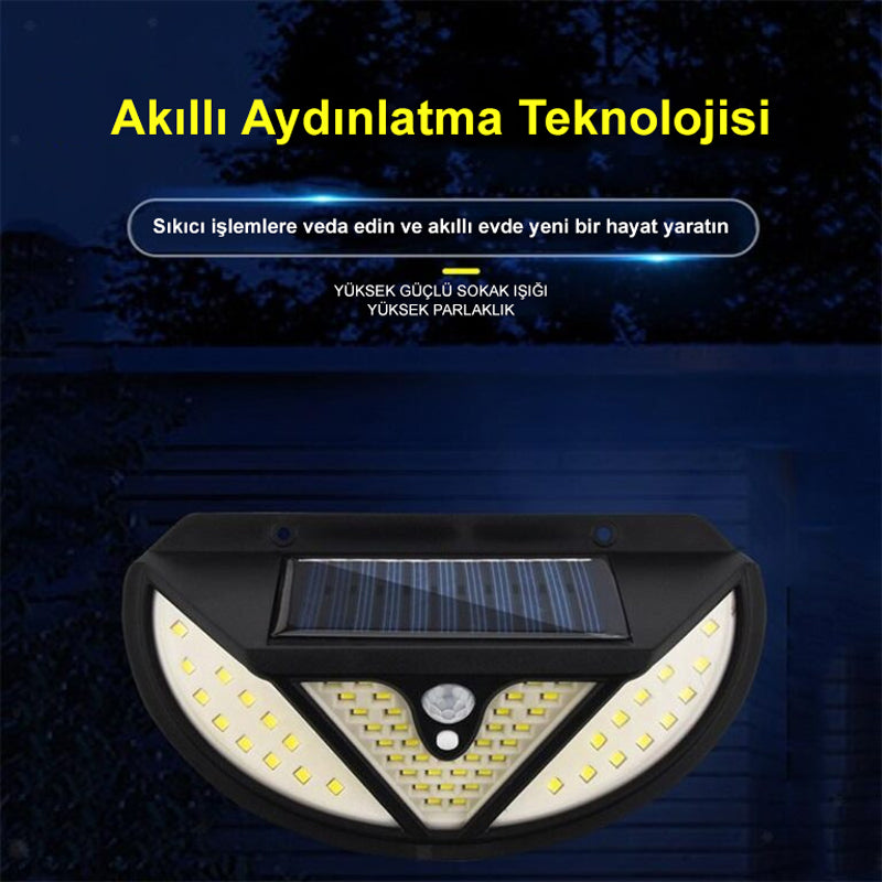 MX-118 118 SMD LEDLİ HAREKET SENSÖRLÜ ÜÇ MODLU SOLAR DUVAR LAMBASI (4620)