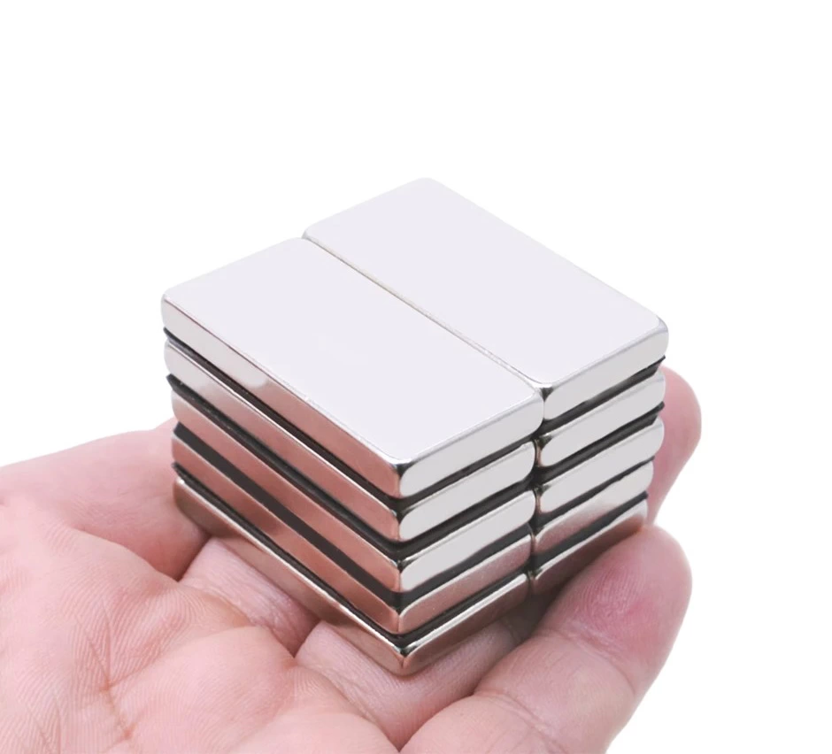 2 Adet 40x20x5mm Neodyum Magnet Güçlü N35 Mıknatıs Köşeli Nikel Kaplama