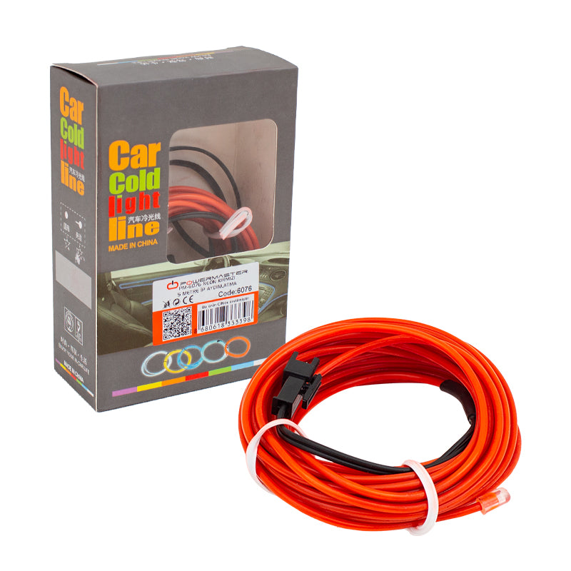 Neon Kirmizi 5 Metre İp Aydinlatma 5 V Usb Adaptörlü