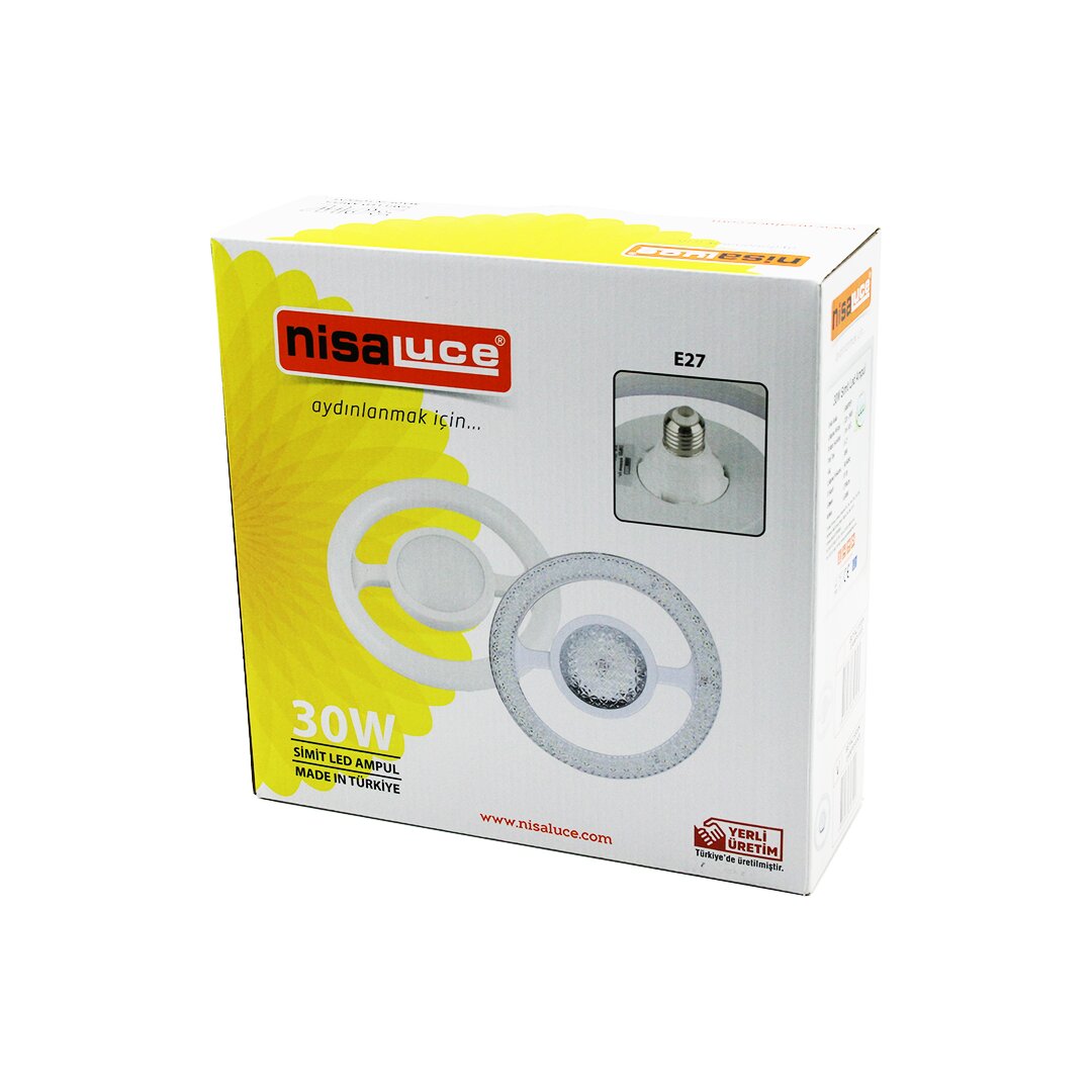 NİSALUCE EAMP-059/KB  MİKA KRİSTAL PLASTİK CAM   SİMİT MODEL  LED AMPUL  30W   E27   BEYAZ=6500K