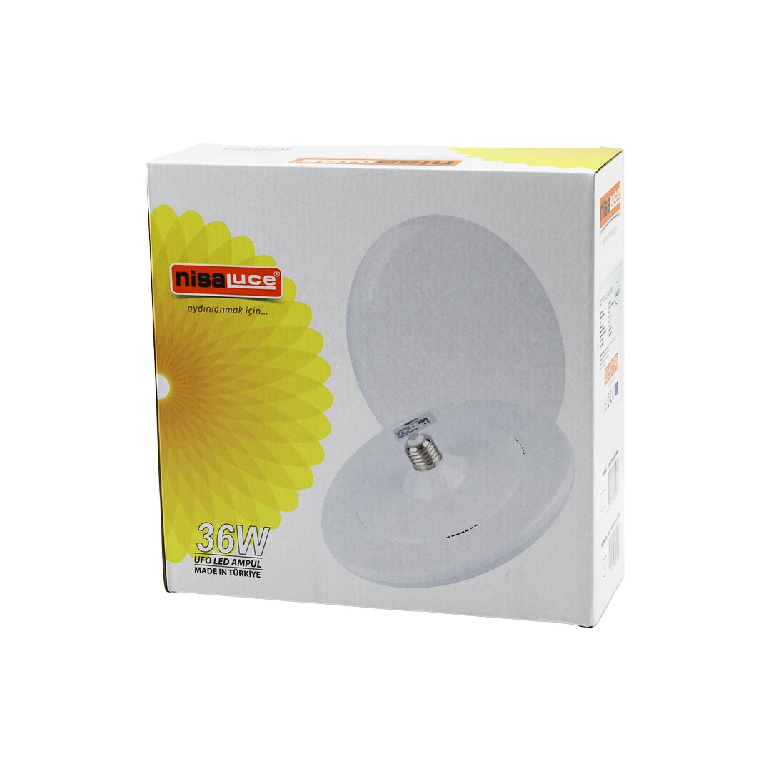 Ni̇saluce Eamp-063/kb 36w E27 Ufo Ti̇pi̇ Led Lamba Ampul Kri̇stal Desenli̇ Mi̇ka Pls.kapak 6400k - 3240lümen
