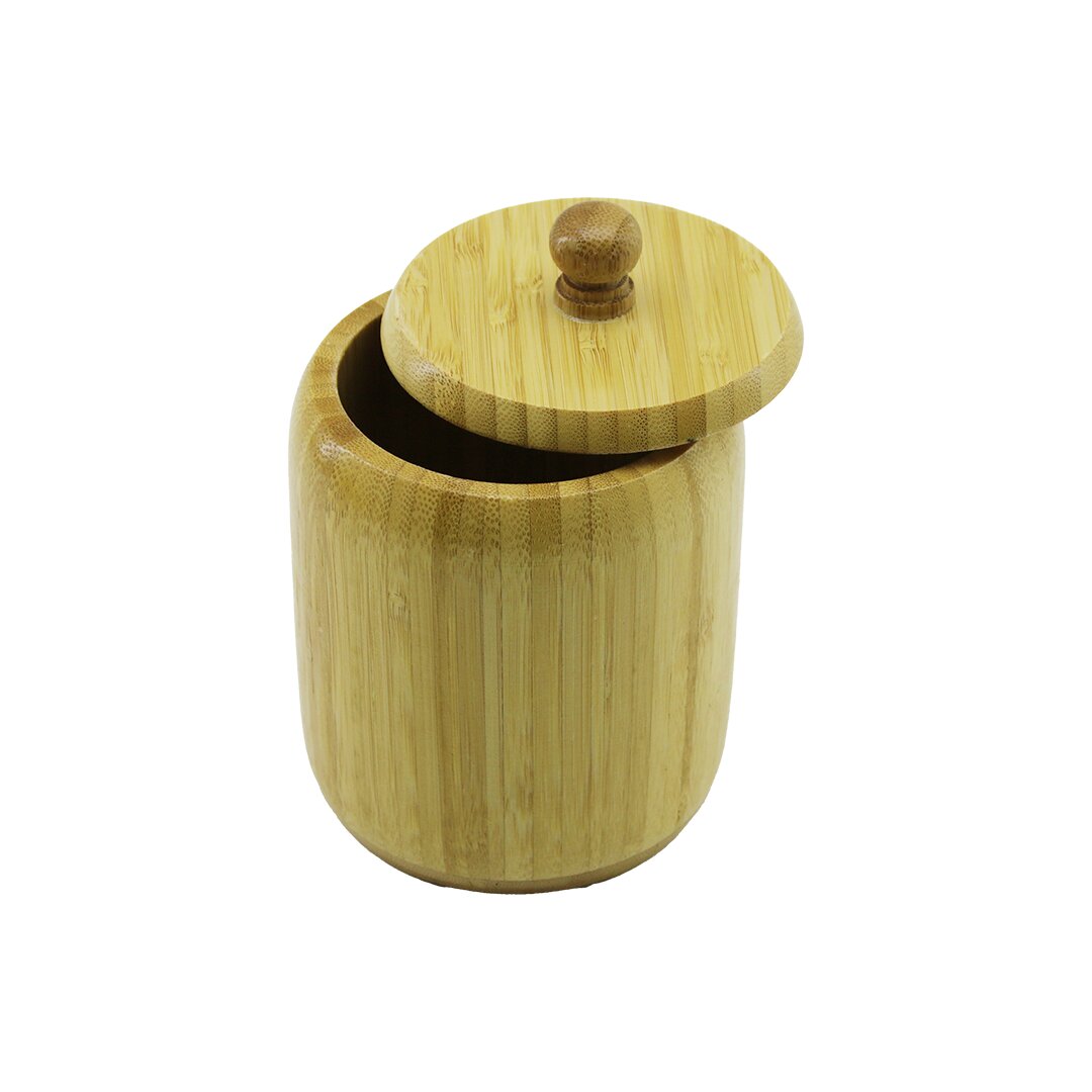 No-10 Ahşap - Bambu şekerli̇k Kapakli çap: 9cm Deri̇nli̇k: 10.5cm