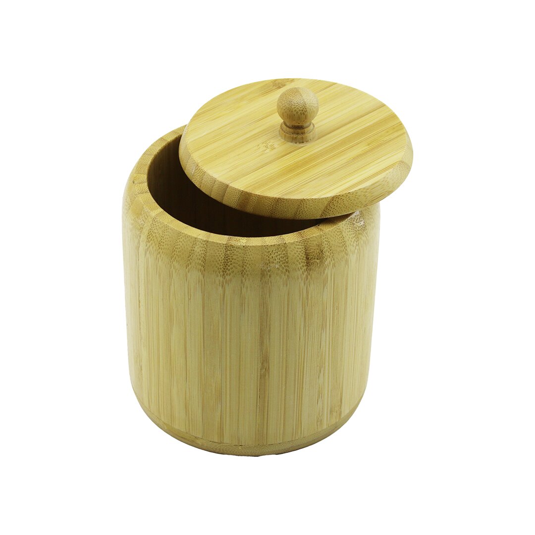 No-12 Ahşap - Bambu şekerli̇k Kapakli çap: 11.3cm Deri̇nli̇k: 11cm