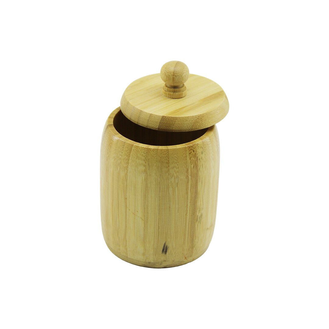 No-8 Ahşap - Bambu şekerli̇k Kapakli çap: 7.5cm Deri̇nli̇k: 8.5cm