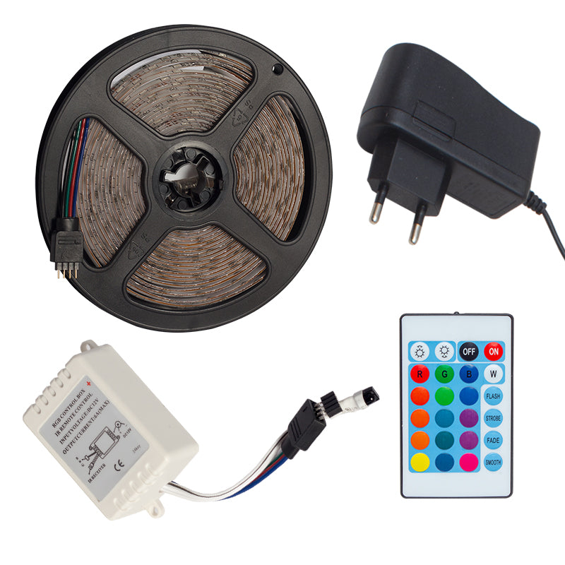 OM-7 SİLİKONLU 5 METRE RGB ŞERİT LED ANİMASYON DEVRELİ + ADAPTÖR SET (4620)