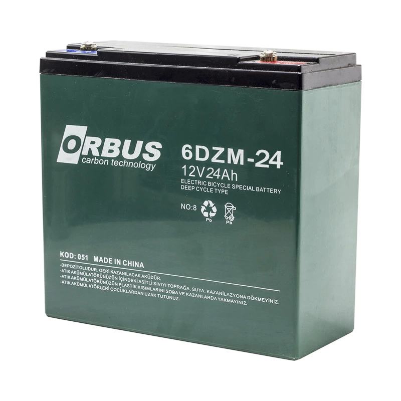 6dzm-24 12 Volt - 24 Amper Elektrikli Bisiklet Aküsü 180 X 76 X 167 Mm