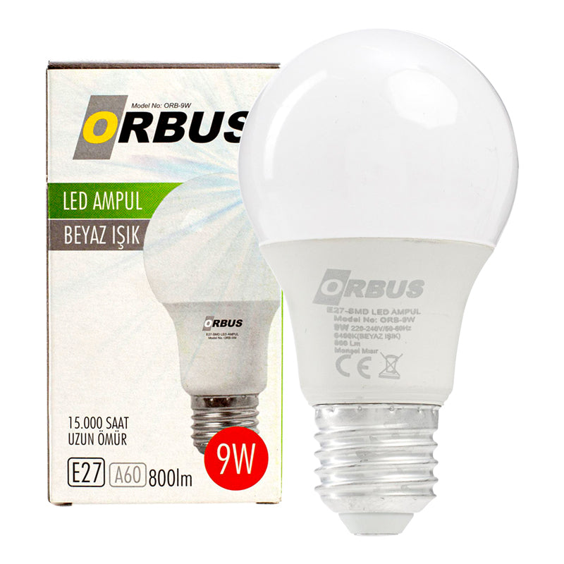 ORBUS ORB-9W E27 9 WATT 800 LÜMEN BEYAZ LED AMPÜL (4620)