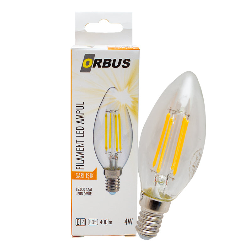 ORBUS ORB-BC3 FILAMENT BULB B35 4 WATT E14 400 LMN SARI LED AMPÜL (4620)