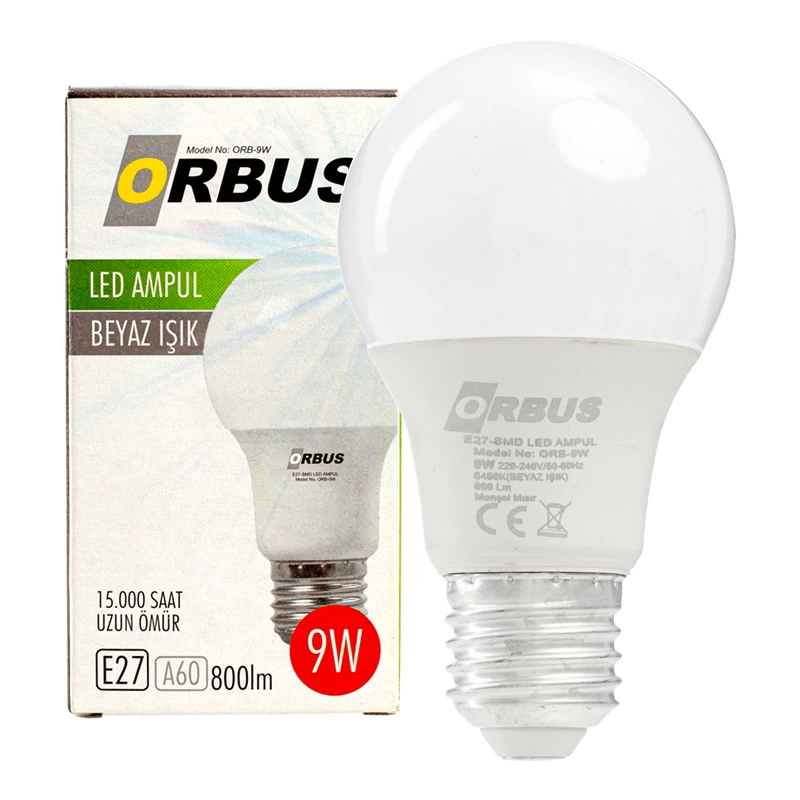 Orb-9w E27 9 Watt 840 Lümen Beyaz Led Ampul