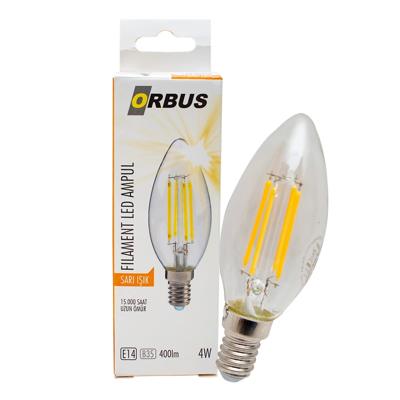 Orb-bc3 Fılament Bulb B35 E14 4 Watt 400 Lümen Sarı Led Ampül