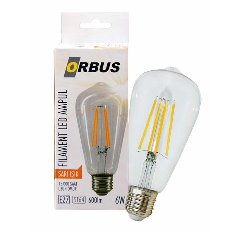 Orb-stc6w Fılament Bulb St64 E27 6 Watt 600 Lümen Sarı Led Ampül