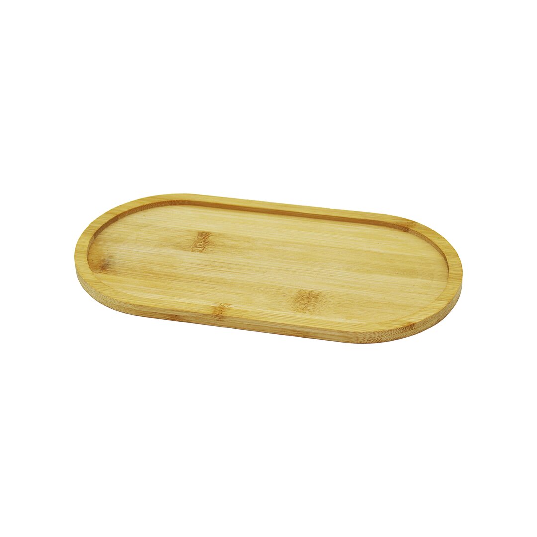 Oval Ahşap Bambu Yağdanlik Altlik 12x23cm