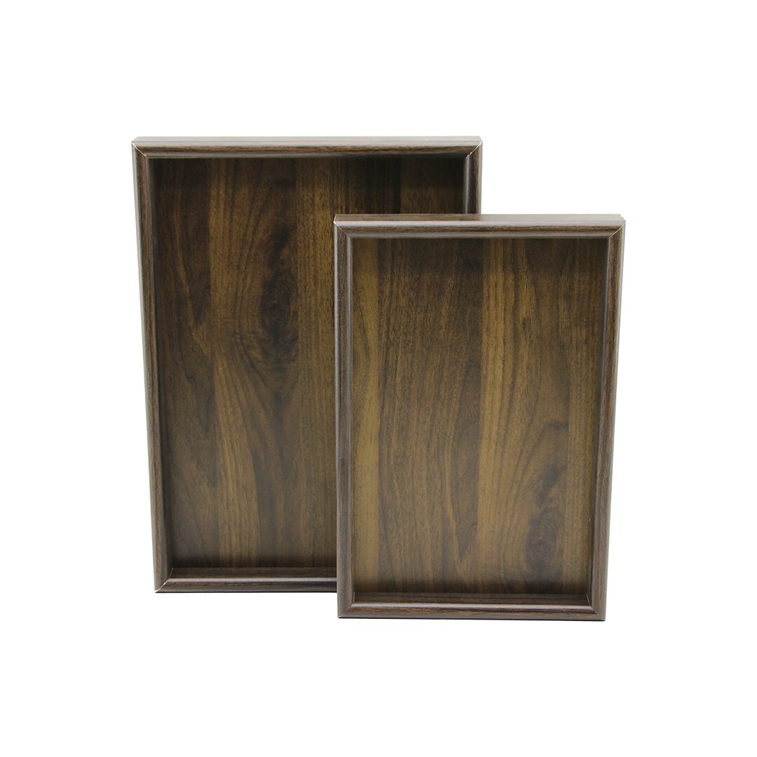 Pablito Home Pbt-361 Koyu Kahverengi̇2li̇ Set Di̇kdörtgen Ahşap Bambu Sunum Tepsi̇ 20x30cm- 25x35cm- Deri̇nli̇k: 2cm