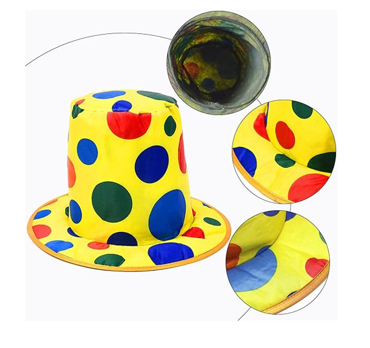 Palyaço Şapkası Rengarenk Puantiyeli 19 Cm