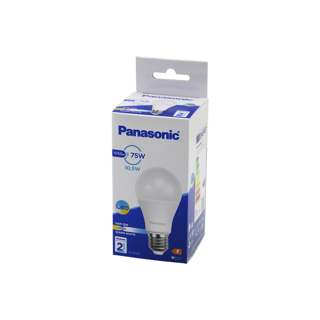 Panasoni̇c Ldach-11-lg-3t7  Warm Whi̇te - Sari 10.5w=75w E27 Led Ampul 1055lm 2700k 15000 Saat ömür