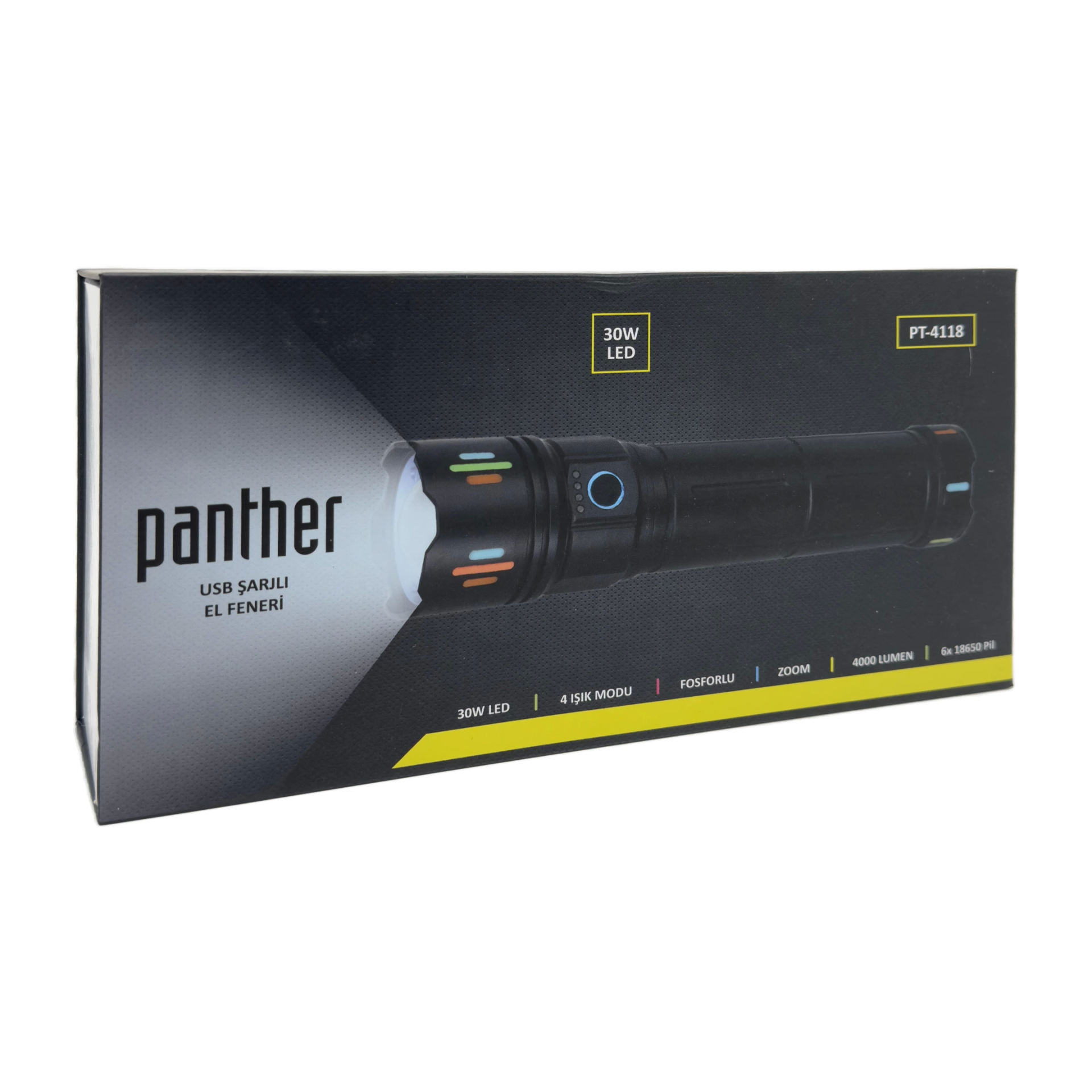 Panther Pt-4118 Usb Şarjlı El Feneri