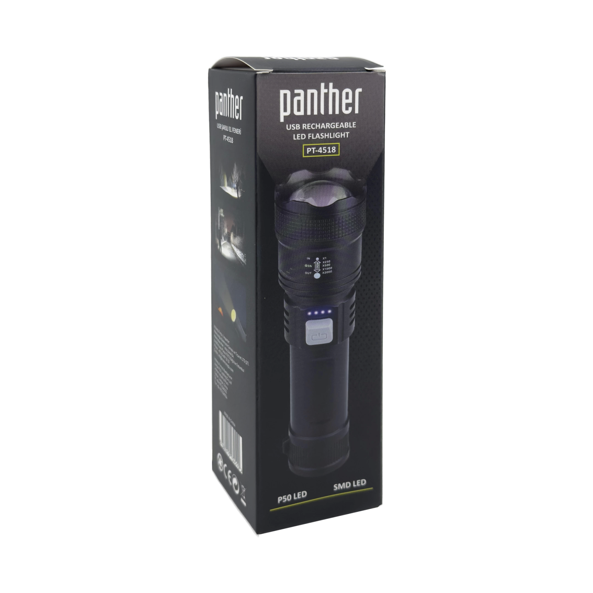 Panther Pt-4518 Usb Şarjlı El Feneri