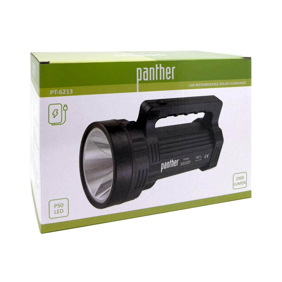 Panther Pt-6213 Usb Şarjlı Solar El Feneri