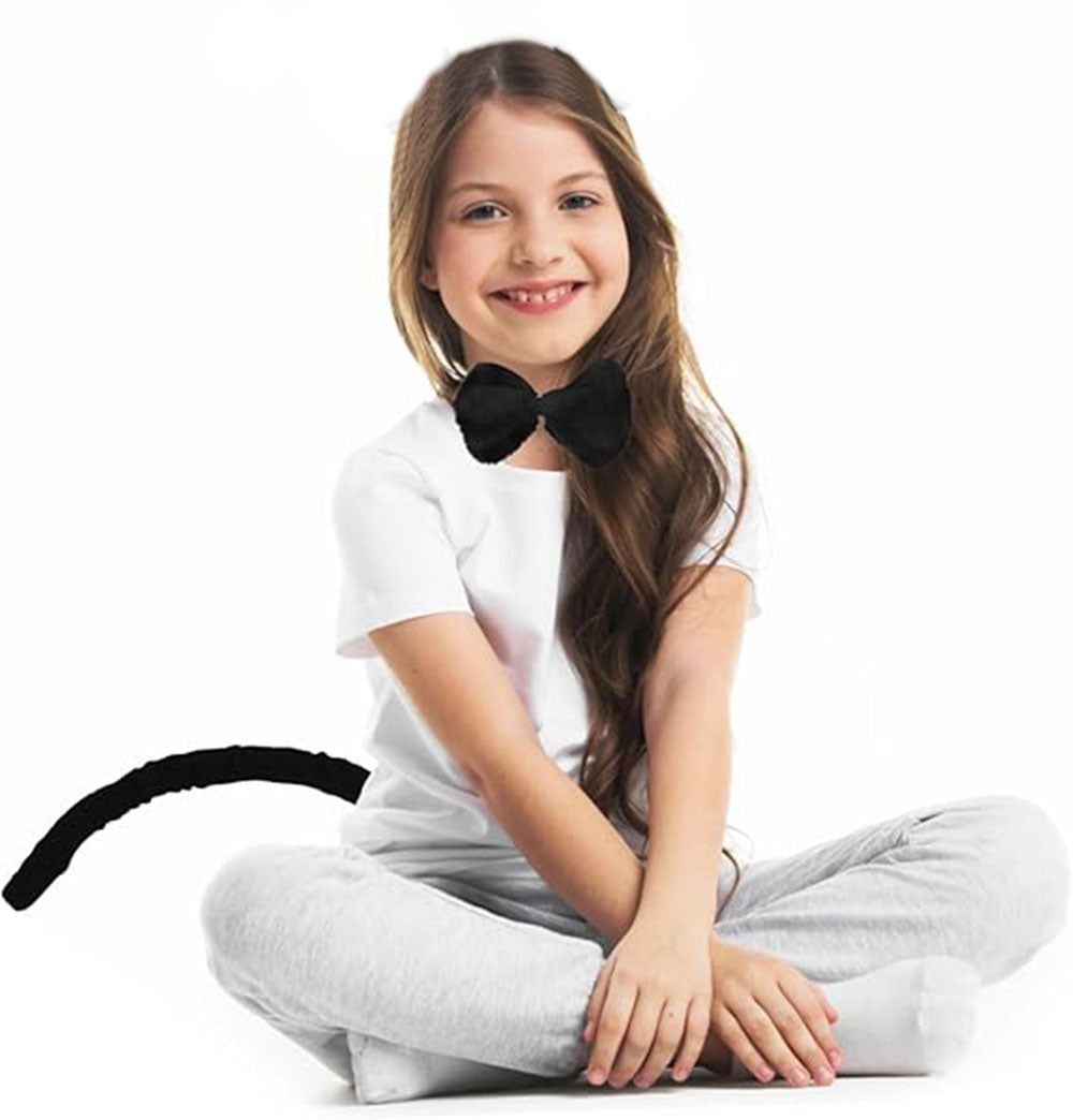 Peluş Sıyah Renk Kuyruk Ve Papyon Yetışkın çocuk Uyumlu