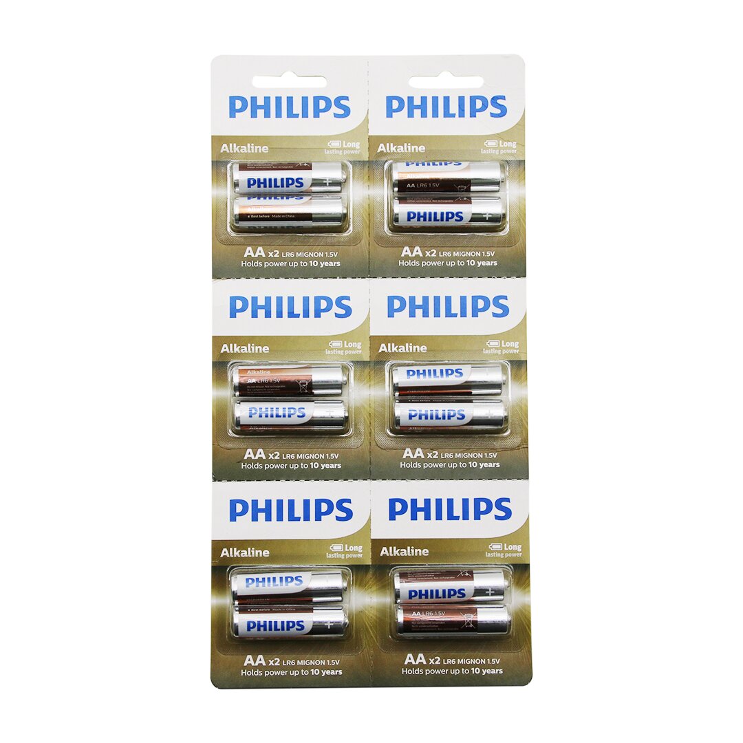 Philips  Alkali̇ne Kalem - Aa - 1.5v  Pi̇l  12pcs= 2li̇ X 6