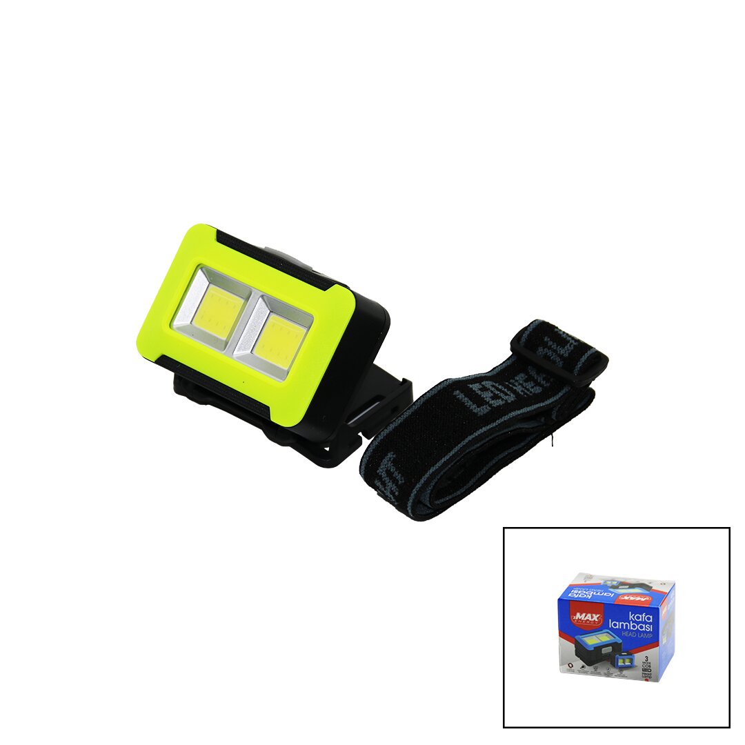 Pi̇lli̇ 3w Cob Led Kafa Lambasi Fener 3-kademe Işik Ayari - Flaşör  4.5v 150lümen