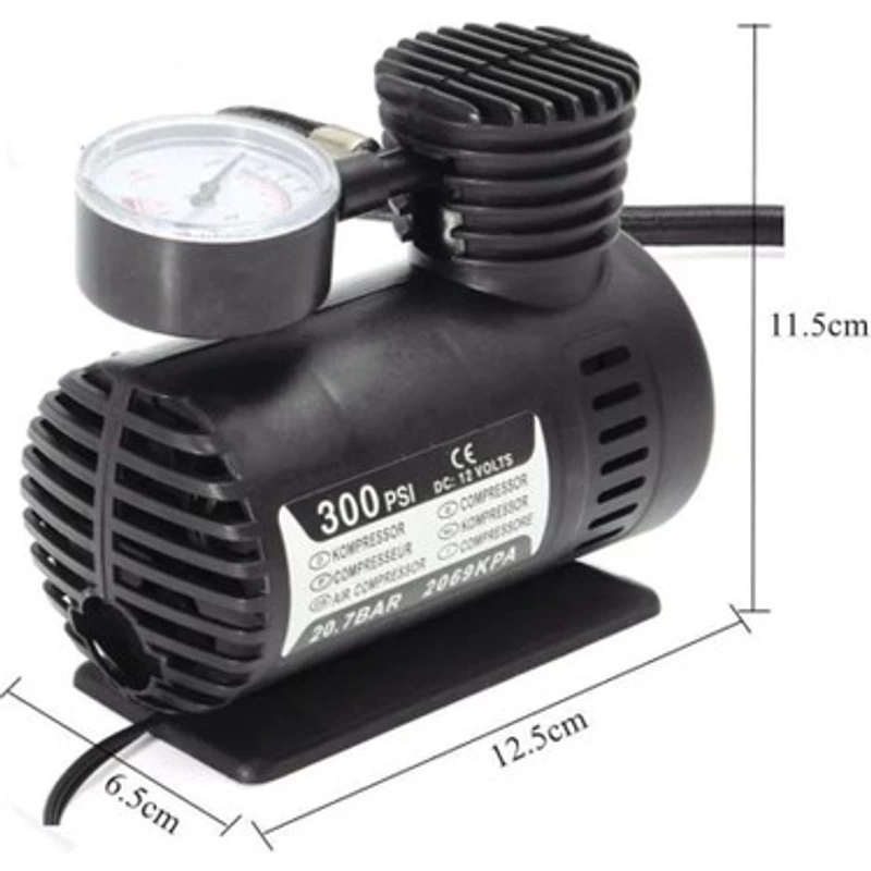 Plastik Gövdeli Siyah Mini Hava Kompresörü