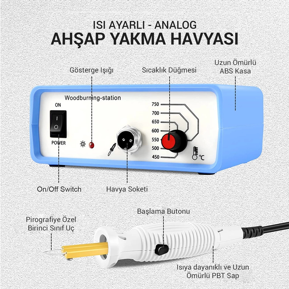 Pm-15903 Isı Ayarlı Analog Ahşap Yakma Havyası