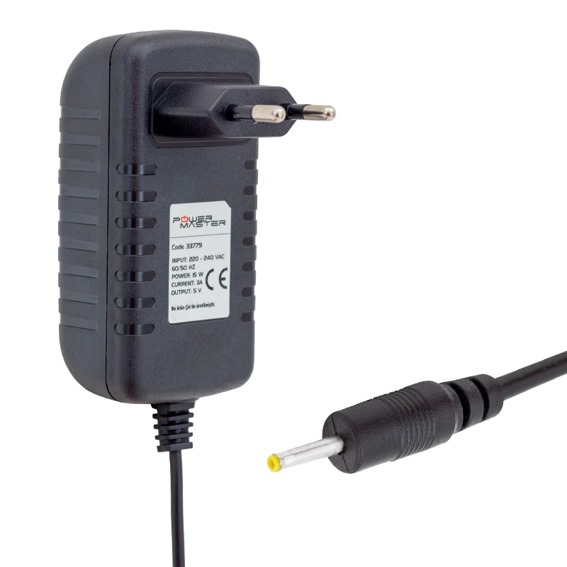 Pm-33779 5 Volt - 3 Amper 2.5*0.7 Mm Uçlu Plastik Kasa Priz Tipi Adaptör