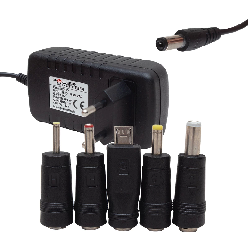 Pm-33780 5 Volt - 3 Amper - 15 Watt Çok Uçlu Unıversal Adaptör  + 5 Adet Uçu Unutma