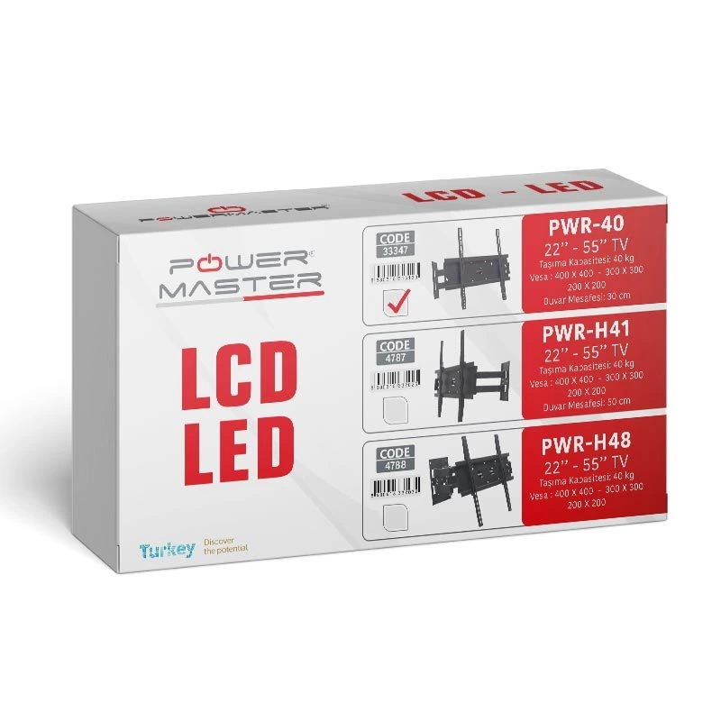 Pm-40 22 - 55 Led/lcd/plazma Kilitli Duvar Askı Aparatı Pwr-h40