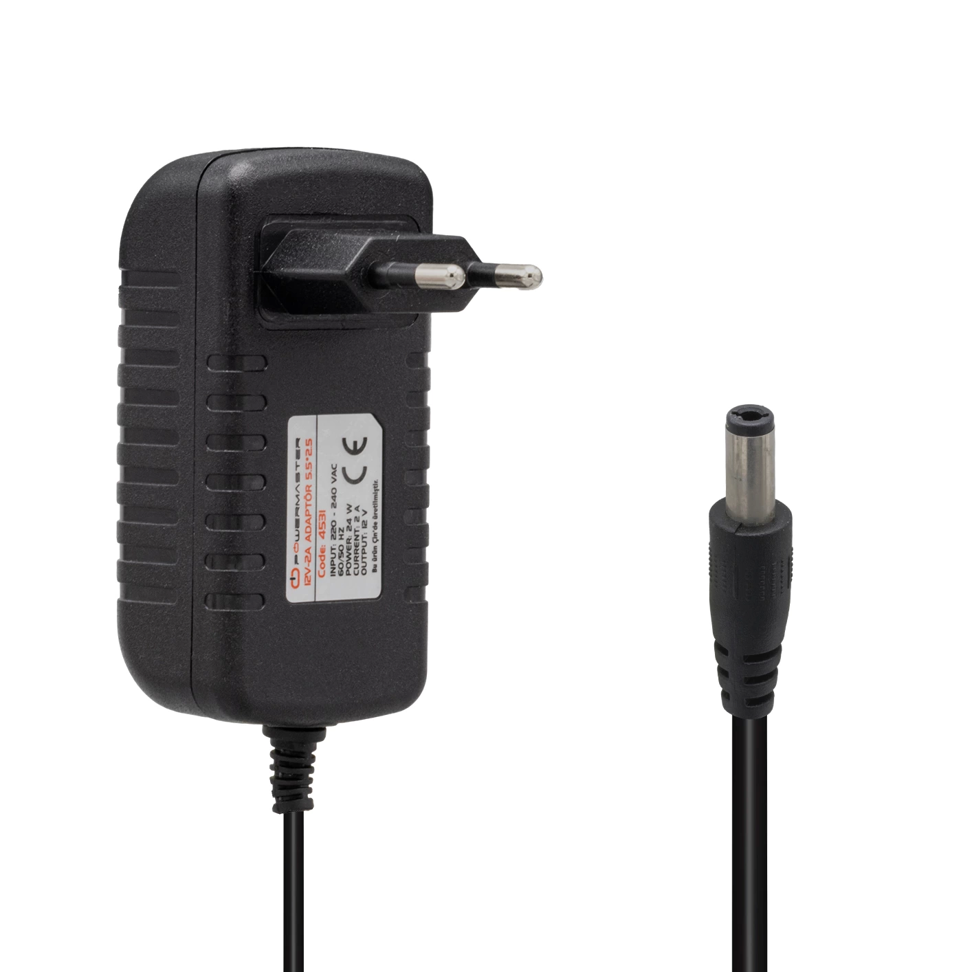 Pm-4531 12 Volt - 2 Amper 5.5*2.5 Mm Uçlu Plastik Kasa Priz Tipi Adaptör